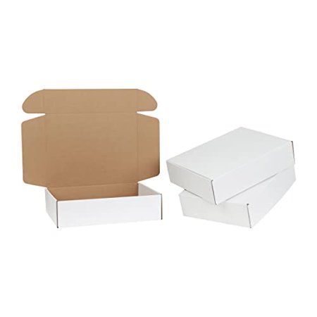 Lot45 White Shipping Boxes for Small Business - 20pk White Corrugated Boxes 12x9x3in Shipping Box Mailers Cardboard Box