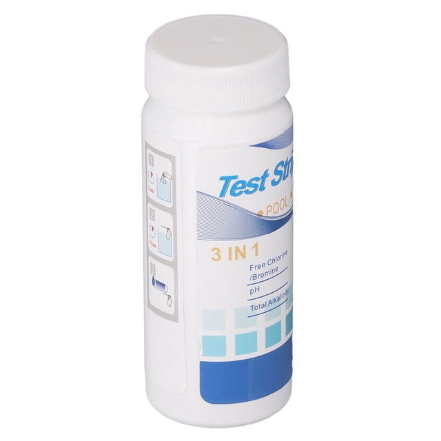 Tiras Reactivas De PH Del Agua, Pruebas Confiables De Alcalinidad Del Cloro, 200 Piezas De Papel De Prueba De PH 3 En 1 Con 4 Botellas De Almacenamiento Para Piscina