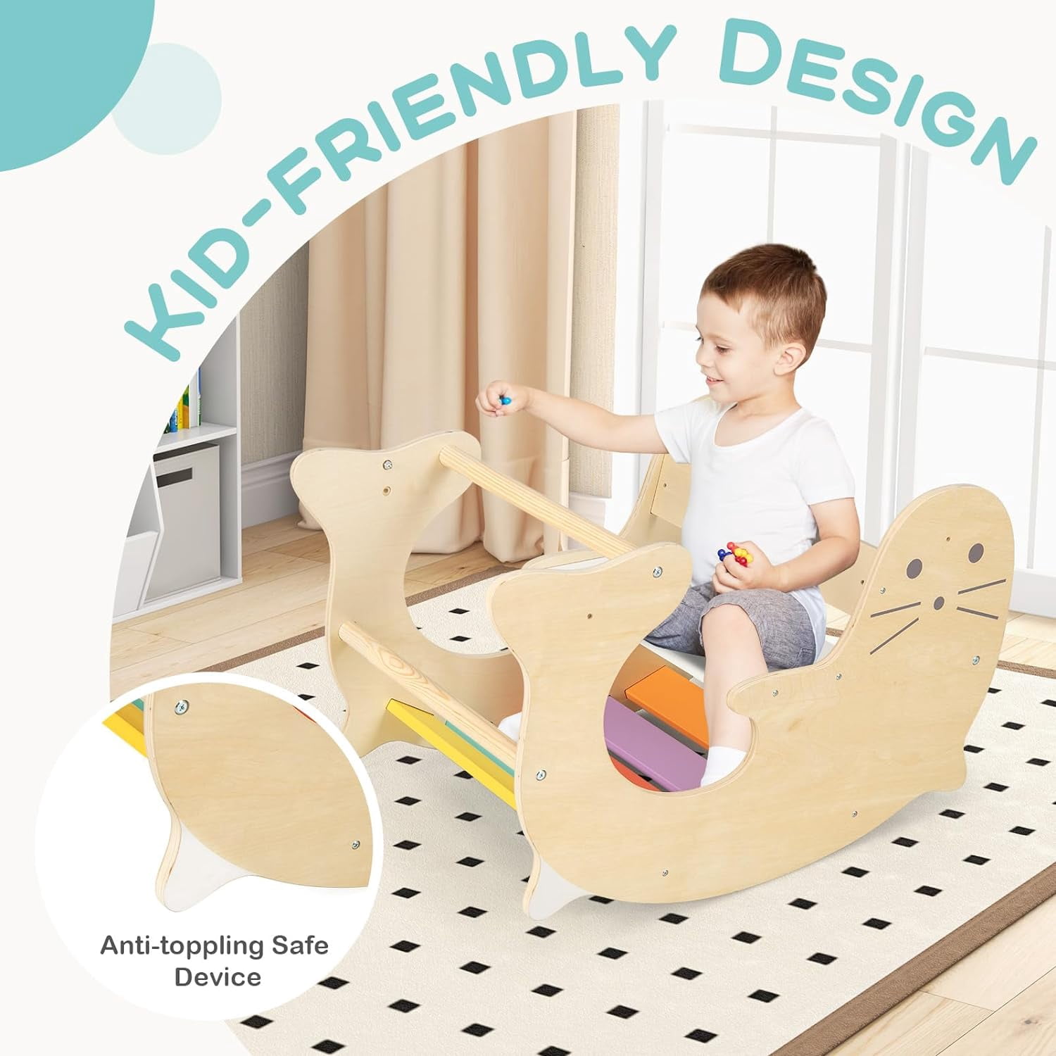 Pickler Rocker Olakids 3-in-1 Wooden Pikler Climber Montessori Olakids 3-in-1 Wooden ...