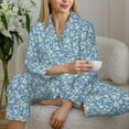 thumbnail image 6 of Fotbe Floral Retro Style Pattern Long Sleeve Pajama Set for Women,Sleepwear Set,2-piece Loungewear Set,Soft PJs Comfy Nightwear with Pockets -X-Large, 6 of 7