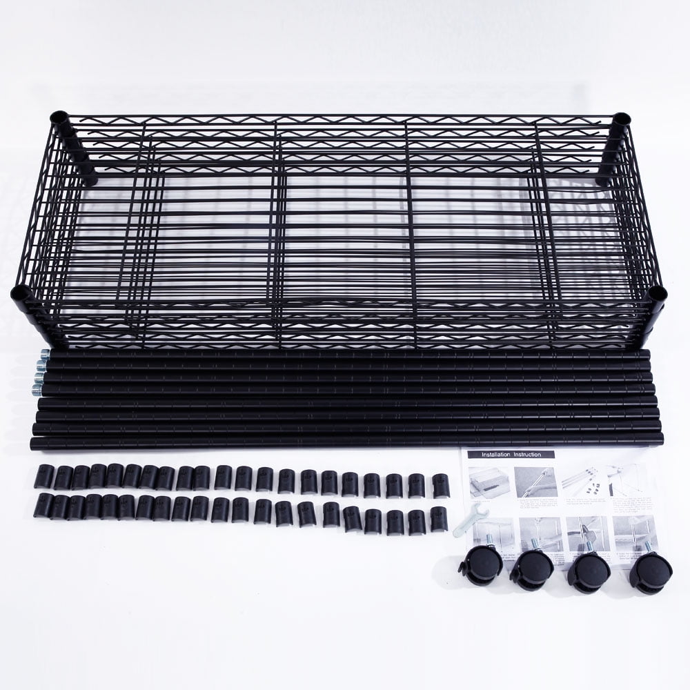 Lowestbest 5-Layer Storage Rack Garage Shelves, Chrome Plated shelf with 1.5" Nylon Wheels Lowestbest 5-Layer Storage Rack Garage Shelves, Chrome Plated shelf with 1.5" Nylon Wheels