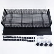 Frogued 5-Layer Plastic Coated Iron Shelf with 1.5" Nylon Wheels 165*90*35 Black