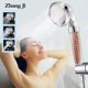 thumbnail image 2 of ZhangJi, 3 modos, ducha de baño, cabezal de ducha de chorro ajustable, ahorro de agua de alta presión, filtro de aniones para baño, boquilla de SPA para ducha Tan Jianjun unisex, 2 of 2