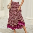 thumbnail image 7 of Womens Maxi Skirt 2025 Casual Flowy Elastic High Waist Long Skirts with Pockets Summer Beach Style Dark Purple XL, 7 of 7