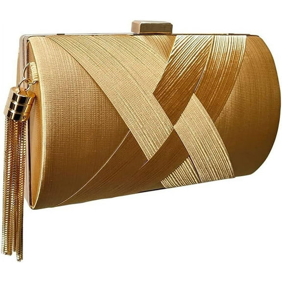 MMYGU Women Clutch Bag Evening Bag with Tassel Pendant Bridal Wedding Purse Ladies Shoulder Bag With Detachable Chain