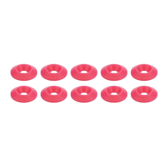 Allstar Performance ALL18696 Countersunk Washer - 1/4 in ID - 1 in OD - Plastic - Pink - Set of 10