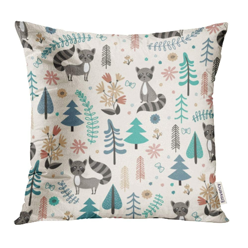 16x16 Multicolor Just a Girl Who Loves Animals Raccoon Just a Girl Who Loves Racoon Gift Throw Pillow