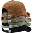 thumbnail image 5 of YooGuoGuo Short Brim Baseball Cap Corduroy Soft Trucker Hat Flat Snapback Hats Winter Dad Cap Flip Up Short Bill Cap for Men, 5 of 7