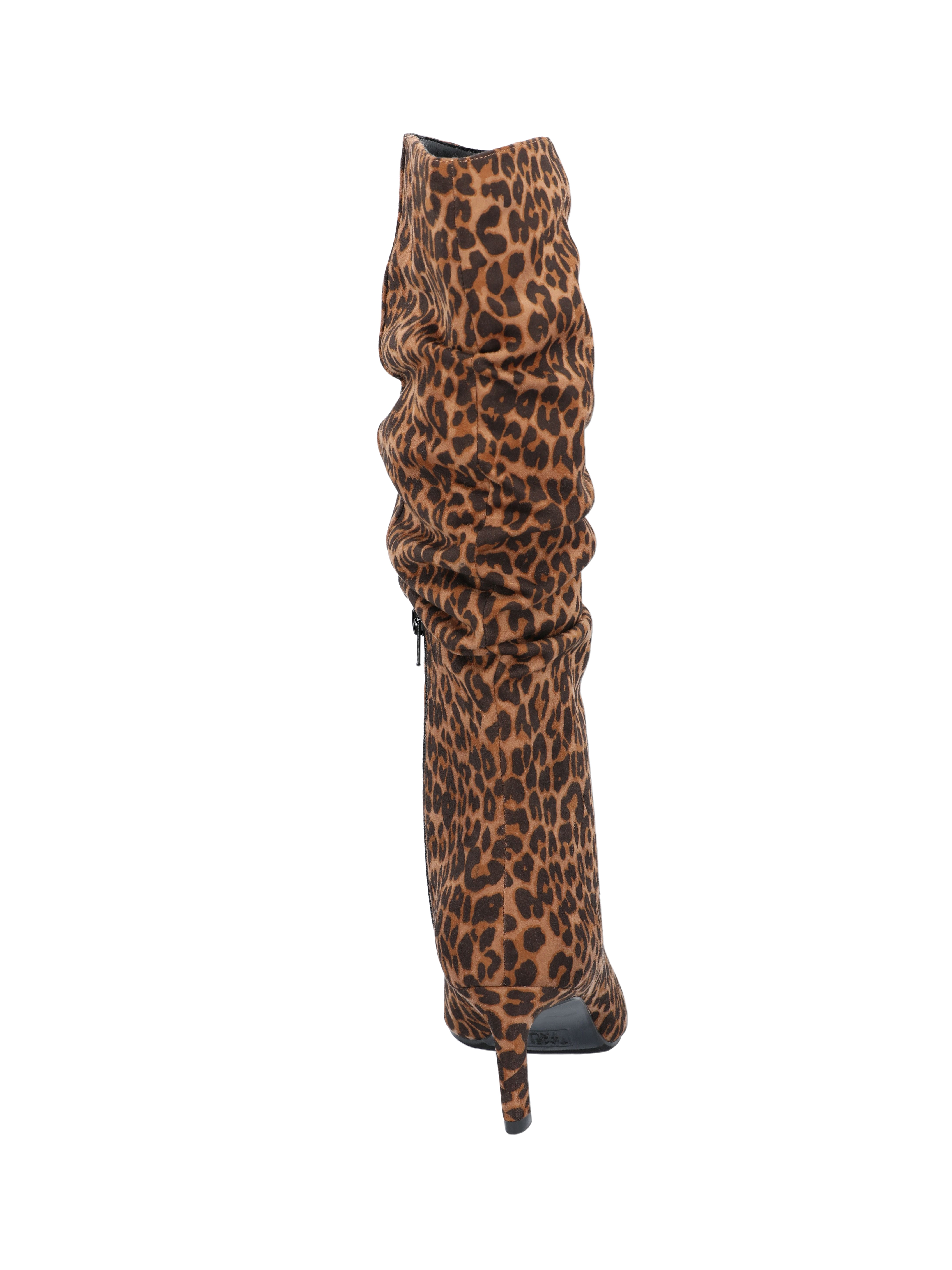 Time and Tru Women's Faux Suede Slouch Boots with Kitten Heels, Wide Width Available