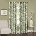 thumbnail image 2 of Green Floral Window Curtain Panel: 50" x 84", Lined Blackout 8 Grommet Panel, 2 of 2
