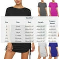 thumbnail image 3 of Maqroz Women's Dresses Casual Summer Side Drawstring Tunic Dress 2026 Trendy Casual Crew Neck Short Sleeve Spring Vacation T Shirt Dress Bodycon Wrap Ruched Mini Sundress Green L, 3 of 7