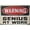 13590, variant on ARTCLUB Warning Genius At Work Retro Vintage Tin Sign 8" X 12"inches