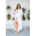 thumbnail image 6 of Zeagoo Women Plus Size Long Cover up Stripe Bikini Coverups Kimono Tie Front Bathing Suit Swimsuit Beachwear, 6 of 6