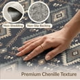 thumbnail image 6 of ODIKA Boho Distressed Southwestern Border Gripper Bands Stepped Grey Flowing Dynamic Pet Friendly & Kids Safe Play for Playroom, Bedroom, Reading Nook, 6 of 7