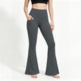 thumbnail image 4 of Ashyfjp Sport Workout Flared Yoga Pants for Women Solid Wide Elastic Waist Soft Comfortable Full Length Bottoms Ideal for Daily Yoga Training Wear, Size (S-XXL), 4 of 9