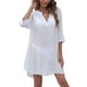 thumbnail image 2 of Traje de baño de las mujeres Cover Up Dress, Verano V Cuello Sólido Color Bañador Cover Up Nituyy Camiseta de playa de color liso, 2 of 5