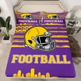thumbnail image 2 of jejeloiu Football Rugby Game Queen Sheet Sets,Yellow Sport Helmet Bed Set For Ball Lovers 4 Pieces, 2 of 7