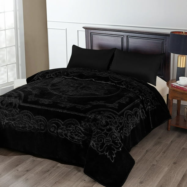 Jml Luxury Plush Black Fleece Blanket, King Bed Blanket