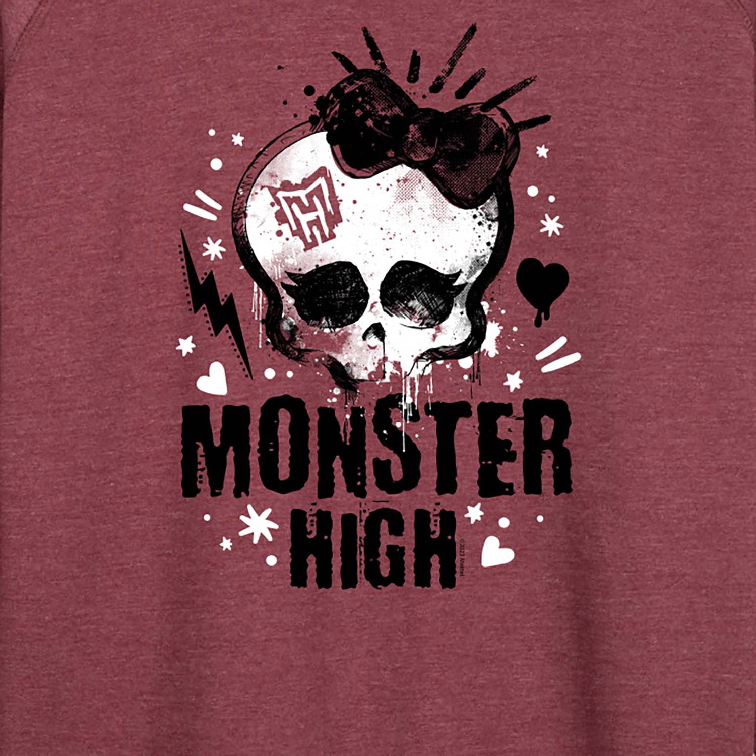 Monster High - Skullette Punk Logo - Women's Lightweight French Terry Long Sleeve Shirt