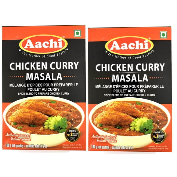 Aachi Chicken Curry Masala 200g - South Indian Spice Blend Chicken Marinade Powder (2 x 100g)