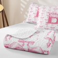 thumbnail image 4 of meiyoeat Cute Coquette Bow Quilt Full For Girls,Pink Initial Latter B Full Bedspread Sets For Kids,3 Pieces, 4 of 7