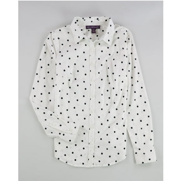 Gloria Vanderbilt Womens Amanda Button Up Shirt, White, X-Small