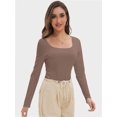 thumbnail image 2 of Womens Long Sleeve Shirts Crop Tops Going Out Basics Tees Clothes, 2 of 6
