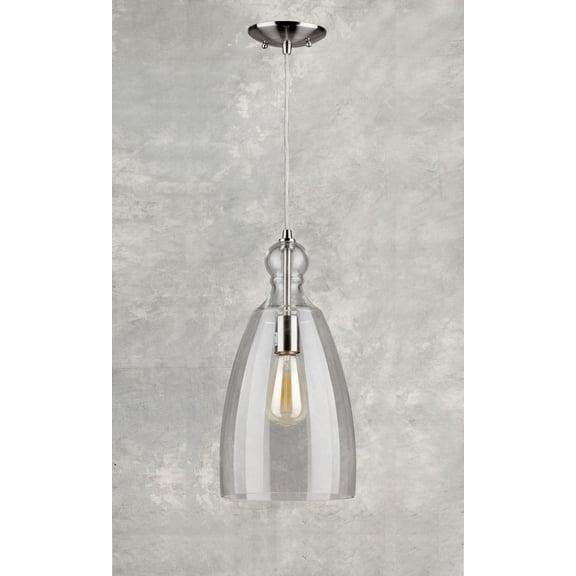 Forte Lighting 2673-01-55 1 Light 8" Wide Suspension Mini Pendant - Nickel