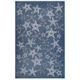 thumbnail image 1 of Trans-Ocean Imports CRE69841533 6 ft. 6 in. x 9 ft. 4 in. Liora Manne Carmel Starfish Indoor & Outdoor Rug Wilton Woven Rectangular Rug - Navy, 1 of 1