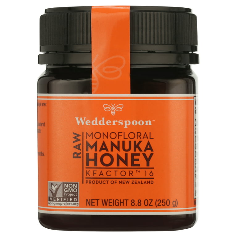 Wedderspoon Raw Premium Manuka Honey, KFactor 16, 17.6 Oz, Unpasteurized,  Genuine New Zealand Honey, Traceable from Our Hives to Your Home
