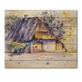 thumbnail image 3 of Designart 'Old Wooden White House In Country Side Village During Afternoon Glow' Traditional Print on Natural Pine Wood, 3 of 5