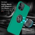 thumbnail image 3 of Case for iPhone 12 Pro Max, [Built-in Camera Cover] Military Shockproof Phone Case Cover with Embedded Metal Ring Stand Kickstand [Support Magnetic Car Holder] for iPhone 12 6.7'', Green, 3 of 13