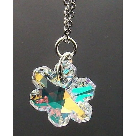Swarovski Crystal Snowflake Charm Necklace