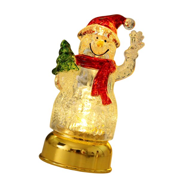 Estatua navideña iluminada, adorno de mesa, artesanía, regalo, decoración navideña nocturna Papá Noel