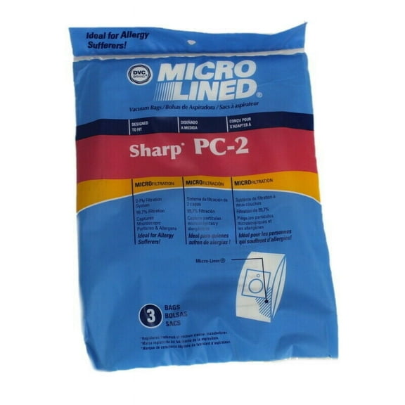 Compatible with Sharp PC-2 451088 Micro Allergen Vacuum Cleaner Bags by DVC Made in USA [ 150 Bags ]