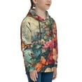 thumbnail image 3 of Rateoe Butterflies In Blooming Garden Pattern Boys Hoodie, Youth Pullover Hooded Sweatshirt, Kangaroo Pocket Hoodie for Kids-X-Large, 3 of 6
