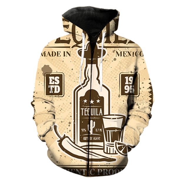 Sudadera con capucha y cremallera para hombre, diseño de festival de cerveza de dibujos animados, para adolescentes, con capucha, chaquetas con estampado 3D, estilo hip hop unisex de gran tamaño.