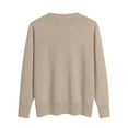 thumbnail image 3 of Sweater for Women 2025 Trendy V Neck Long Sleeve Knitted Pullover Tops Lightweight Soft Comfy Warm Sweater Beige S, 3 of 4