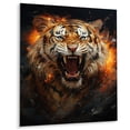 thumbnail image 2 of Designart "Tiger Roaring Brown Portrait" Animals Metal Wall Decor, 2 of 5