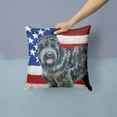 thumbnail image 2 of Carolines Treasures BB9677PW1414 Black Russian Terrier Patriotic Fabric Decorative Pillow  14Hx14W multicolor, 2 of 4