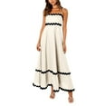 thumbnail image 2 of Women's Sleeveless A-Line Maxi Dress - Solid Color, Loose Fit, Polyester, Beach/Vacation, Sizes S-XL, 2 of 6