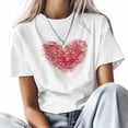 thumbnail image 2 of T-Shirts for Men, Valentine's Day Love Crew Neck Cotton T-Shirt Men's Short Sleeve Red Pink Gradual, 2 of 8