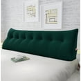 thumbnail image 2 of WOWMAX Large Bolster Triangular Reading Backrest Positioning Support Wedge Pillow Headboard for Day Bed Bunk Bed RV/Trailer with Removable Cover 76 Inches Velveteen Green, 2 of 7