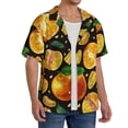 thumbnail image 4 of Sigee Tangerine Print Men's Shirts Casual Button Down Short Sleeve Summer Beach Shirt Hawaiian Vacation Shirts Tee Shirt-Small, 4 of 7