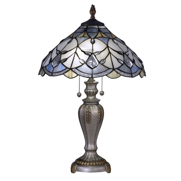 25" Traditional Style Decorative Tiffany Table Lamp with Scalloped