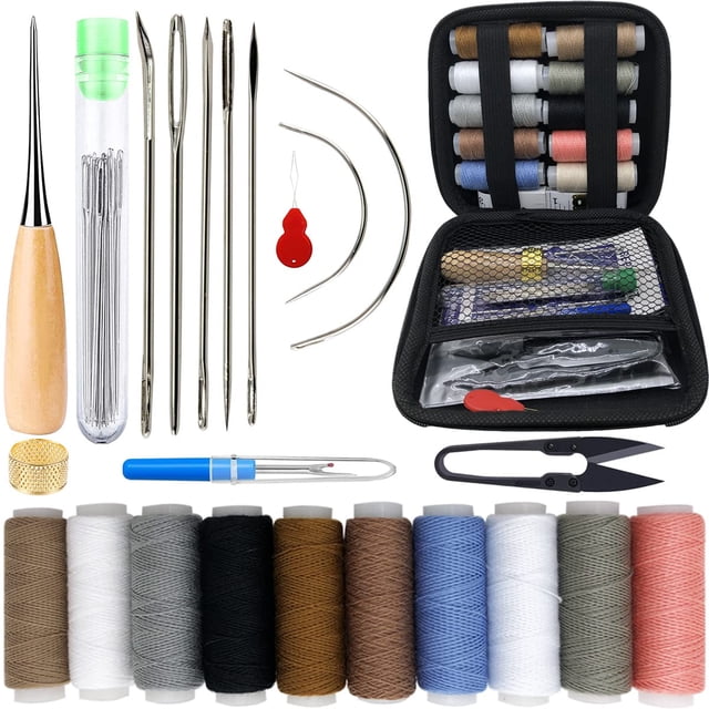 Kit de costura para reparación de tapicería PLANTIONAL, 47 piezas con accesorios