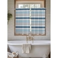 thumbnail image 4 of Blue Grey Striped 2 Panel Kitchen Curtains for Windows, Farmhouse Stripes Modern Abstract Art Bathroom Privacy Curtain, Home Décor Window Treatment for Bedroom/Living Room 55"x45", 4 of 6