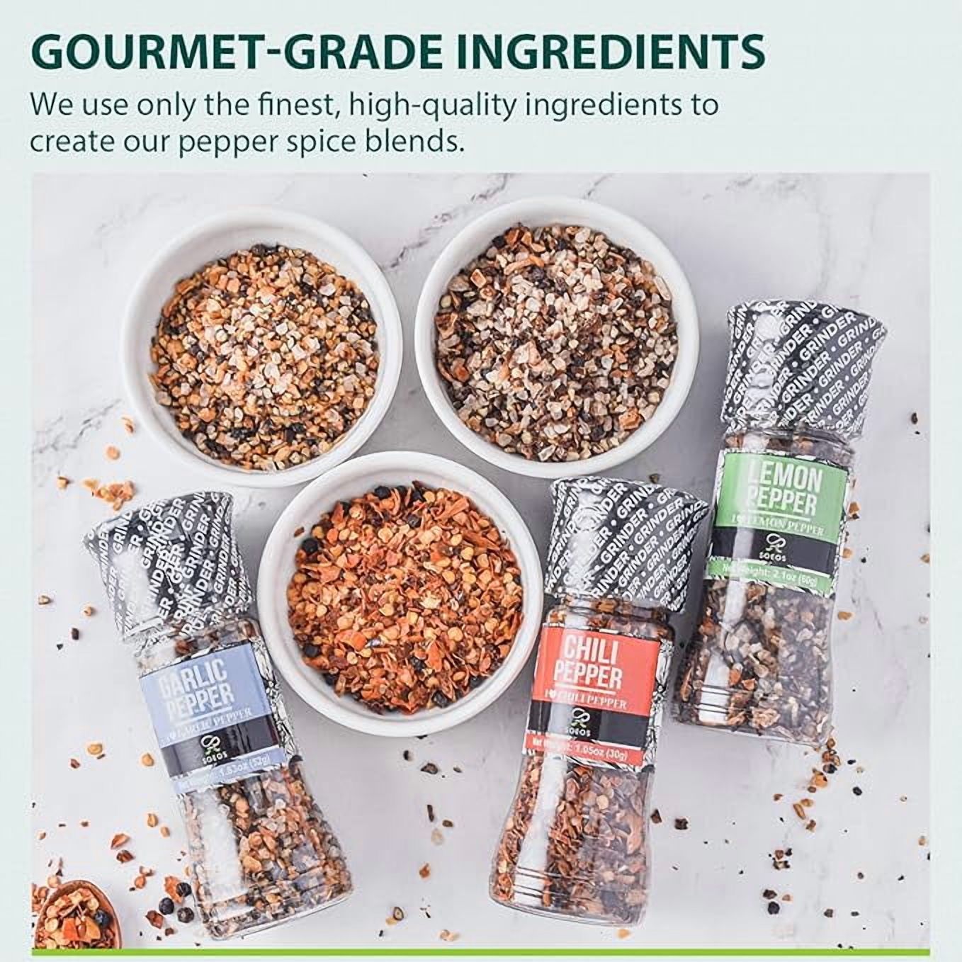 Soeos I Love Pepper Spice Seasoning Set of 3, 4.98oz (142g)