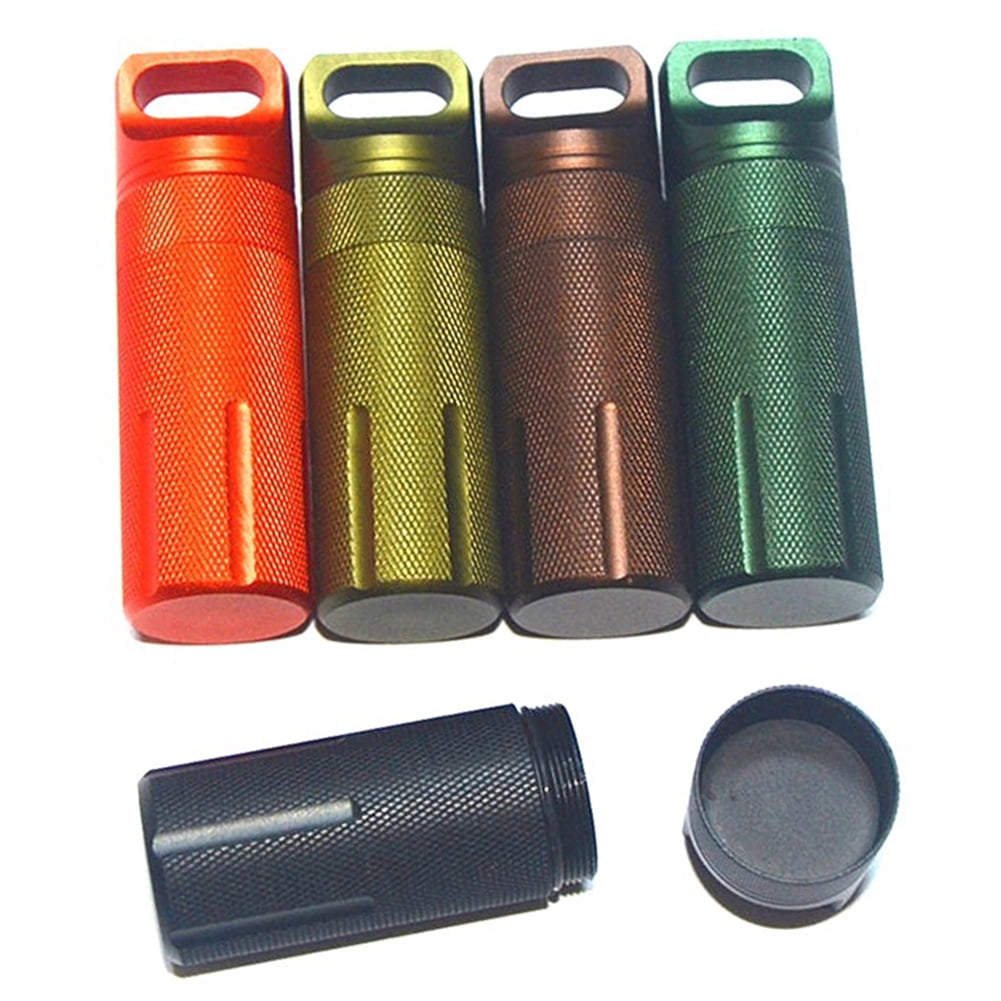 Aluminum alloy Survival Match Pill Box Waterproof Capsule Storage Container Hot 