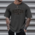thumbnail image 2 of NinXxx Men's Oversized City Print Crew Neck Loose Casual Sports Tee Dark Gray XXXL, 2 of 5